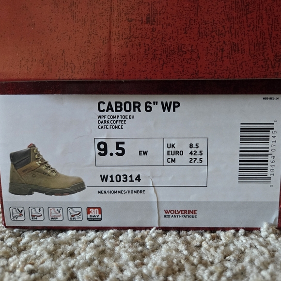Wolverine Cabor Workboot 9.5 - Picture 2 of 4
